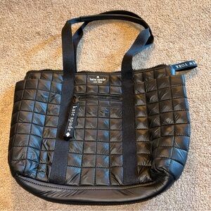 kate spade New York Black puff Quilted Tote Bag